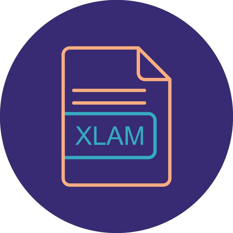 xlam file formato linea Due colore cerchio icona vettore