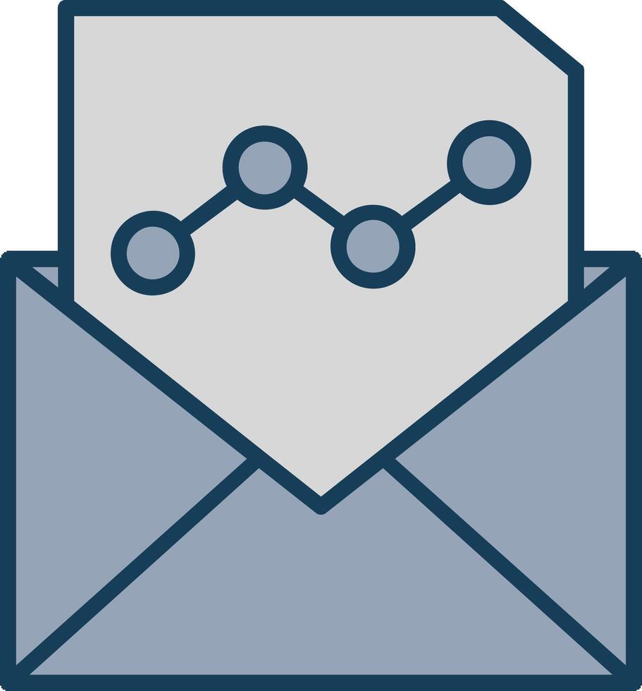e-mail marketing linea pieno grigio icona vettore