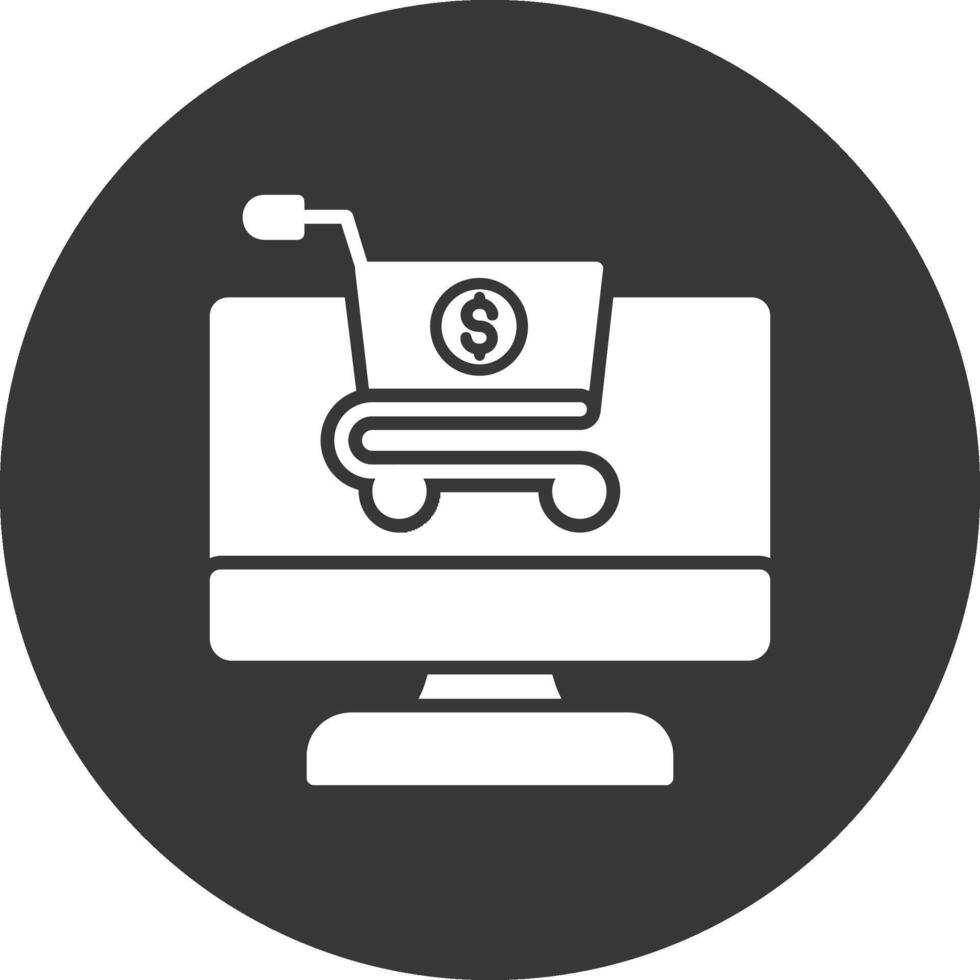 icona glifo invertito e commerce vettore