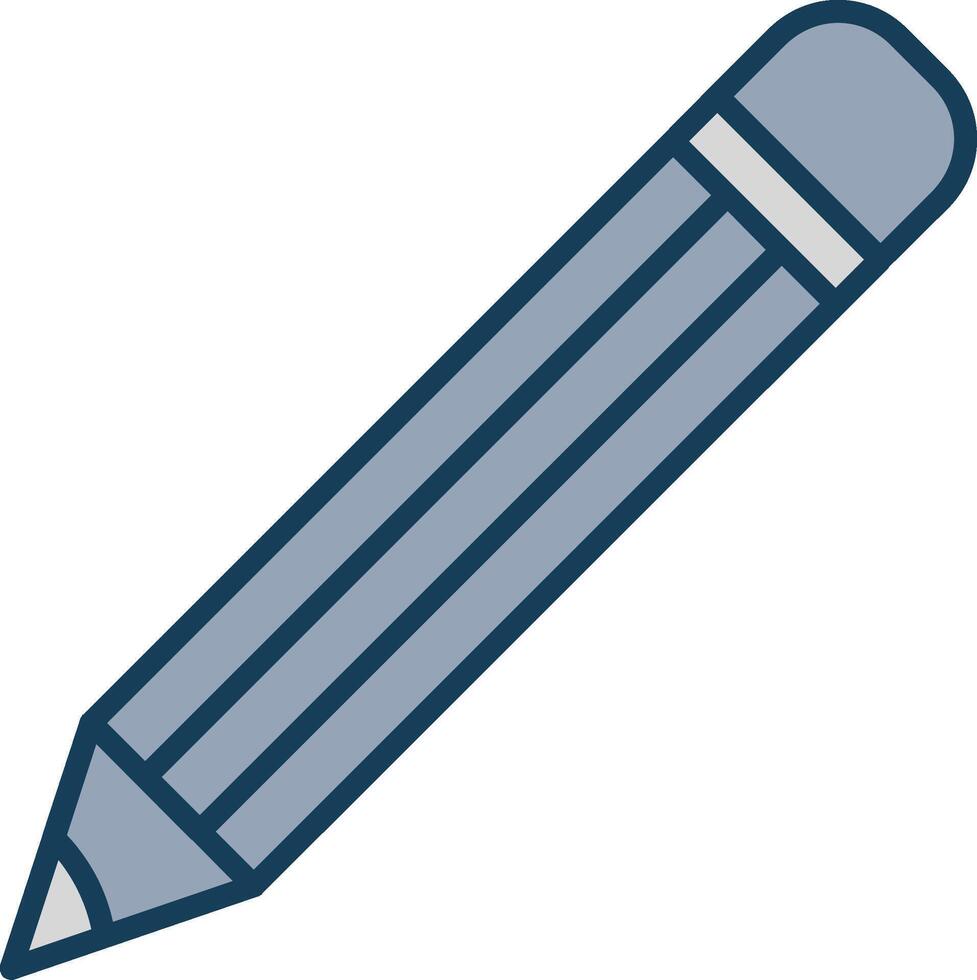 matita linea pieno grigio icona vettore