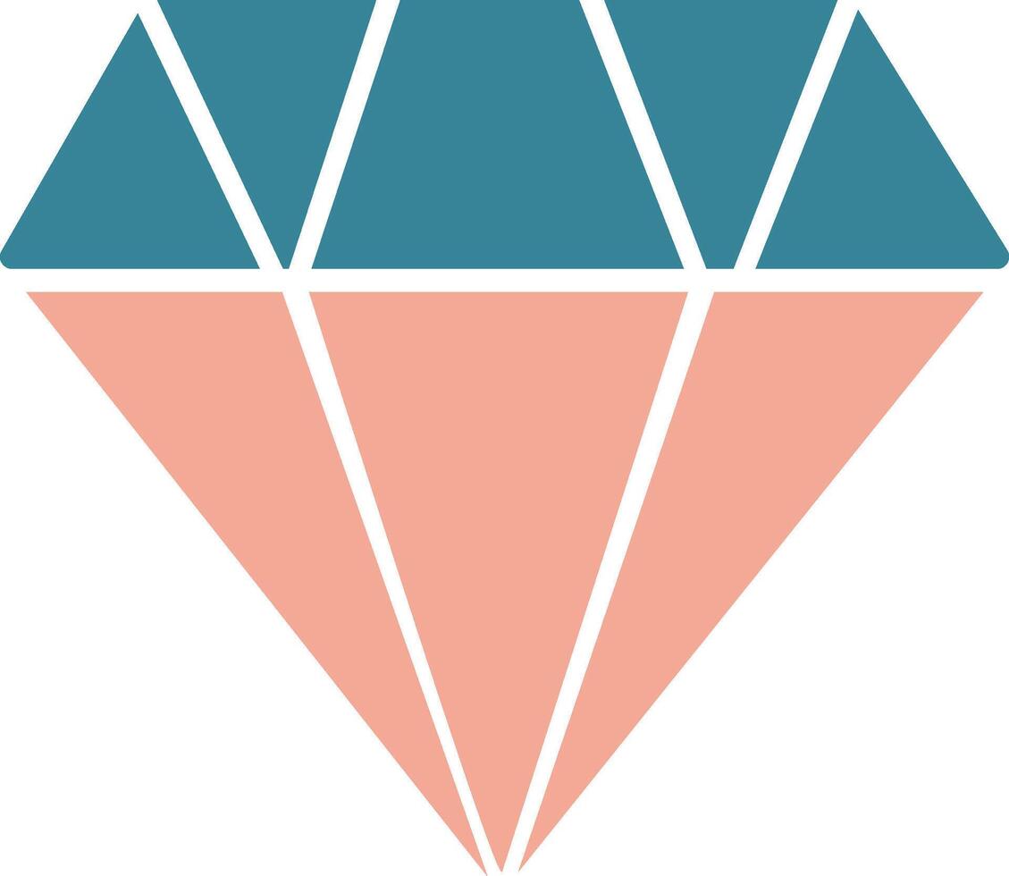 icona del glifo con diamante a due colori vettore