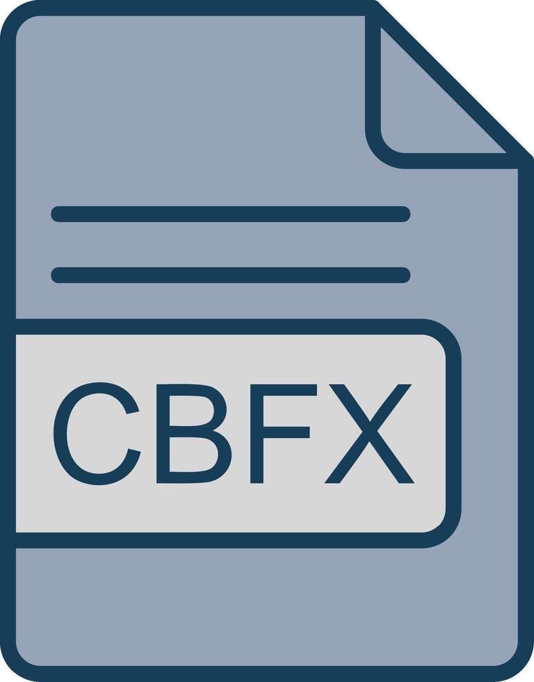 cbfx file formato linea pieno grigio icona vettore