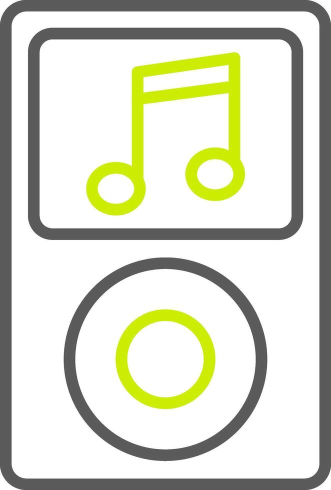 icona a due colori della linea del lettore musicale vettore