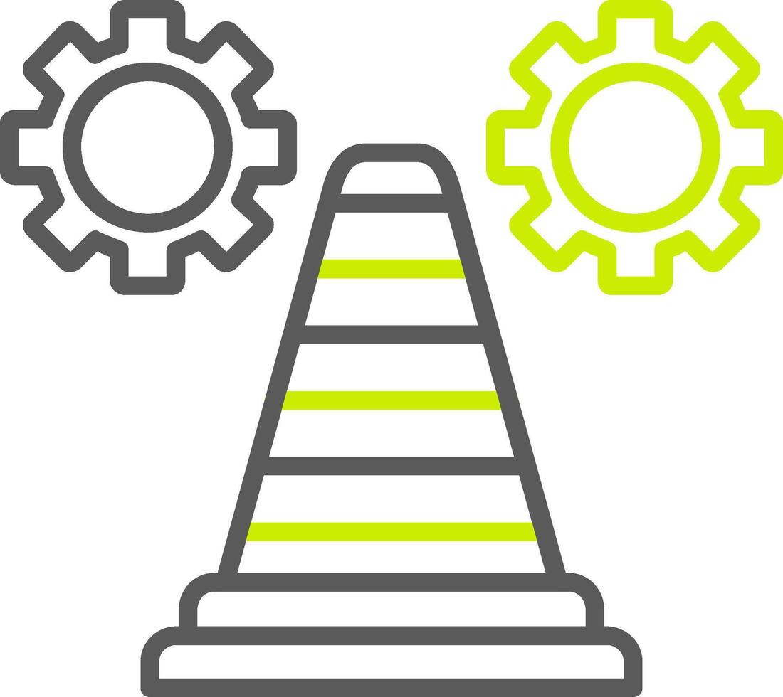 icona a due colori della linea del cono stradale vettore