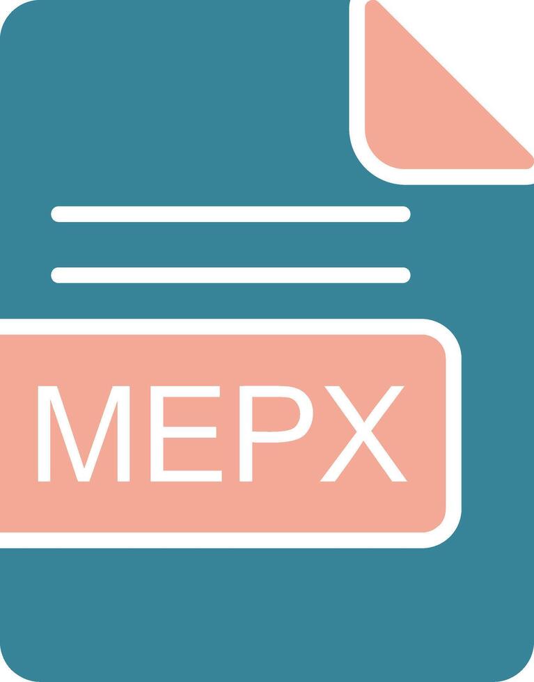 mepx file formato glifo Due colore icona vettore