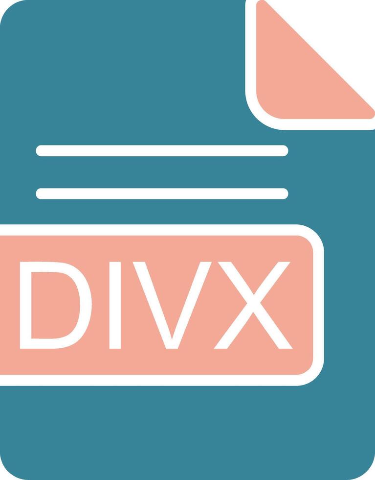 divx file formato glifo Due colore icona vettore