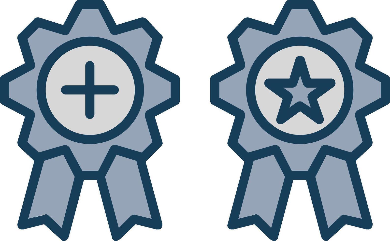 medaglie linea pieno grigio icona vettore