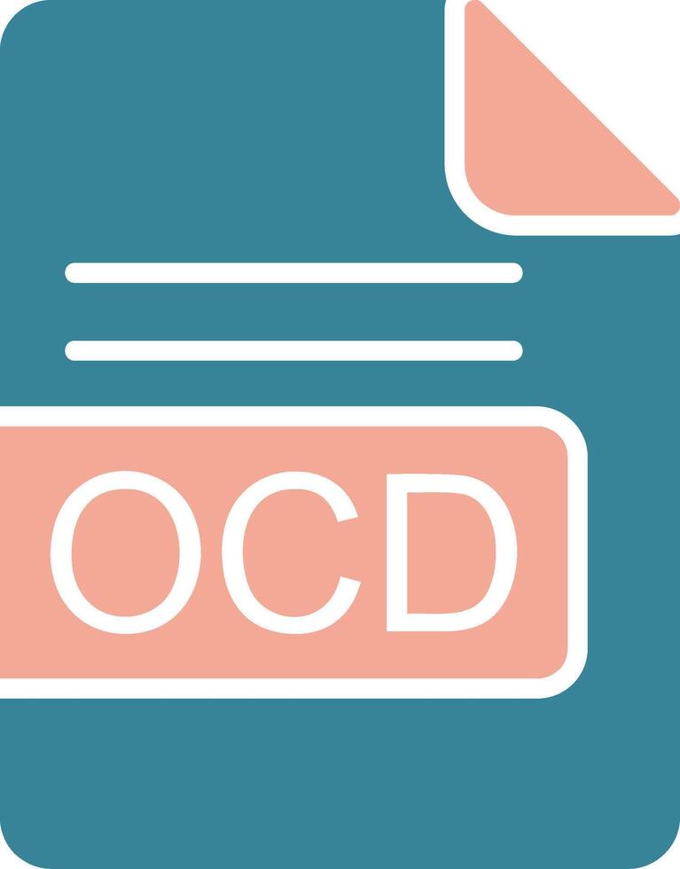 ocd file formato glifo Due colore icona vettore