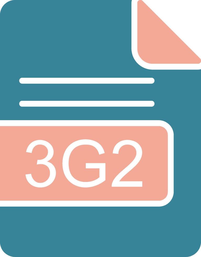 3g2 file formato glifo Due colore icona vettore
