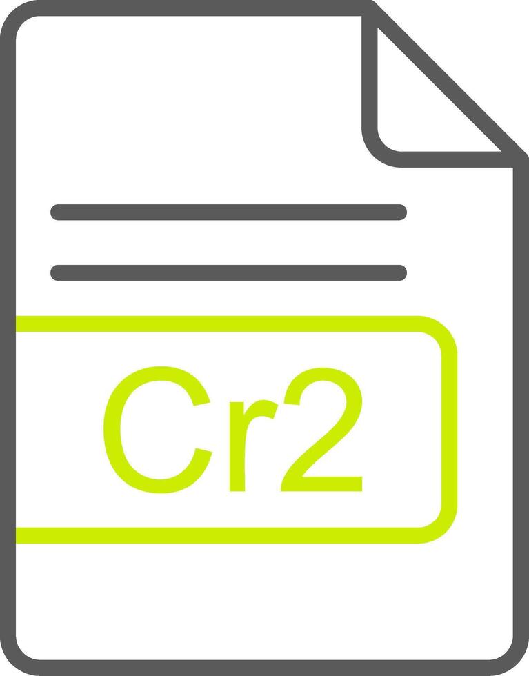 cr2 file formato linea Due colore icona vettore