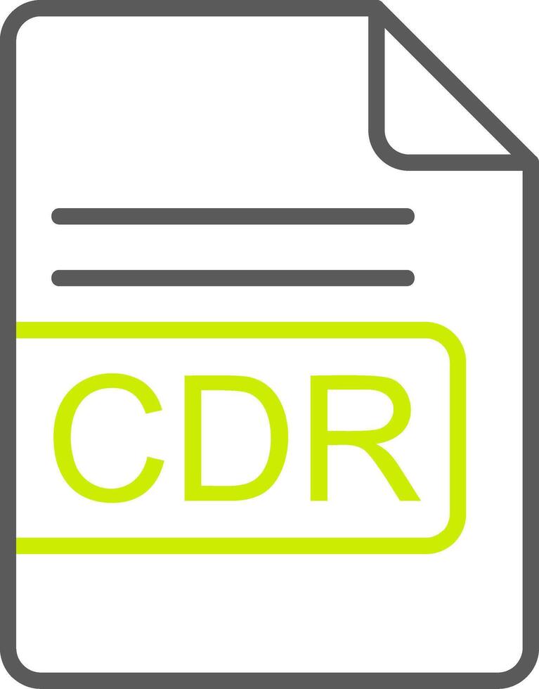 cdr file formato linea Due colore icona vettore