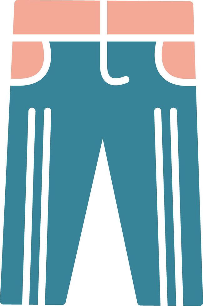 icona di due colori del glifo dei pantaloni vettore