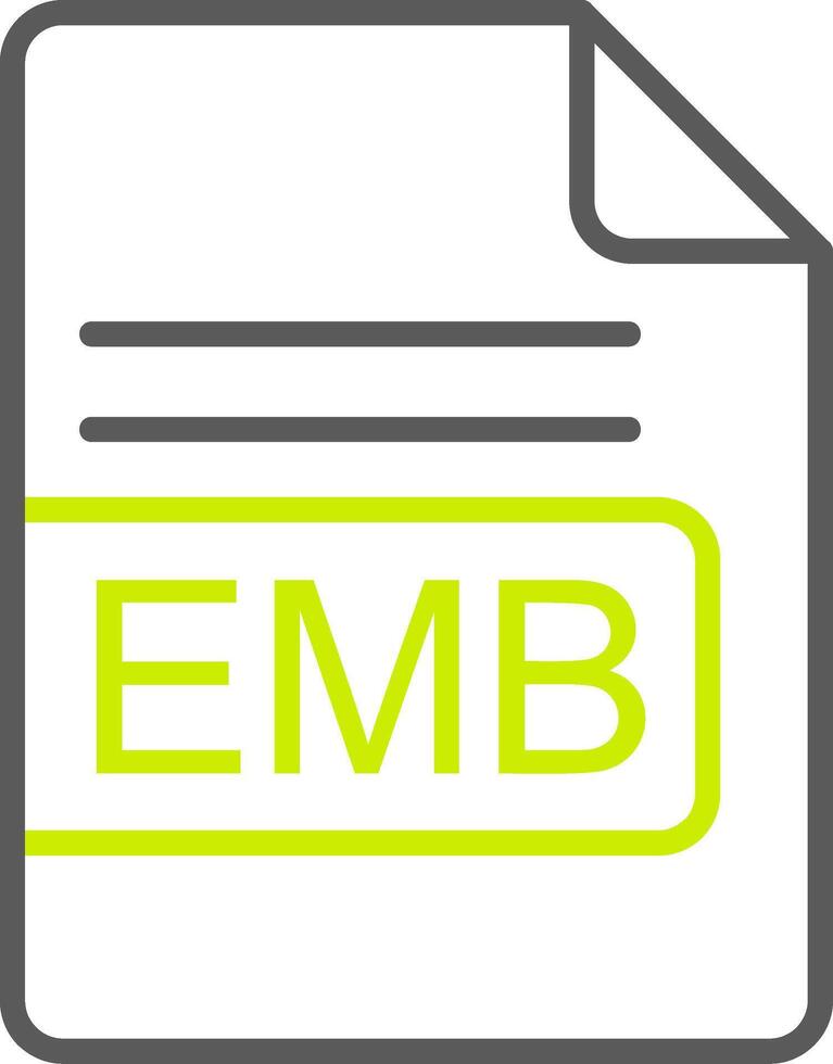 emb file formato linea Due colore icona vettore