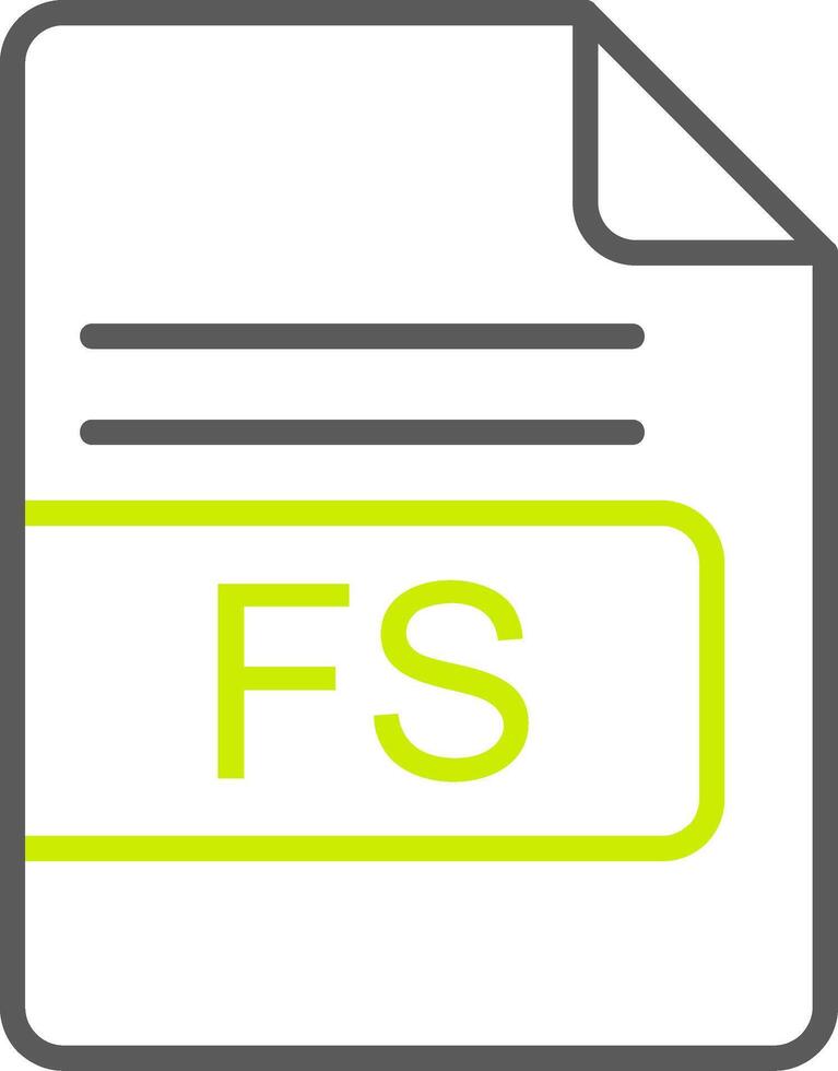 fs file formato linea Due colore icona vettore