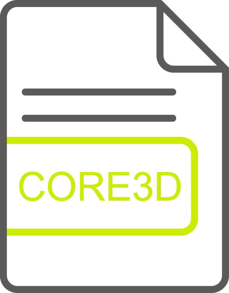 core3d file formato linea Due colore icona vettore