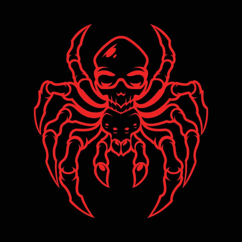 logo del teschio di ragno vettore