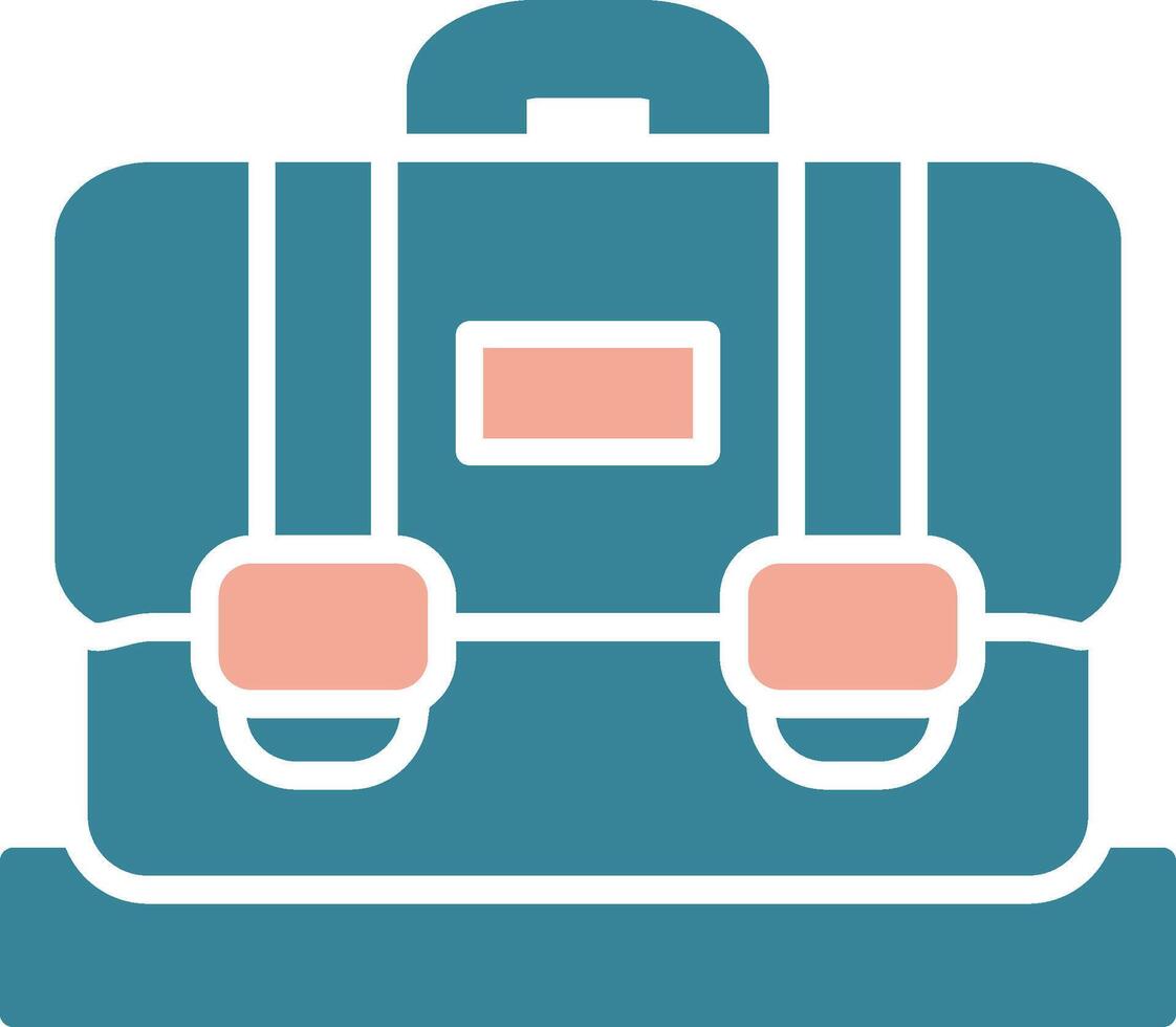 icona a due colori del glifo della valigia vettore
