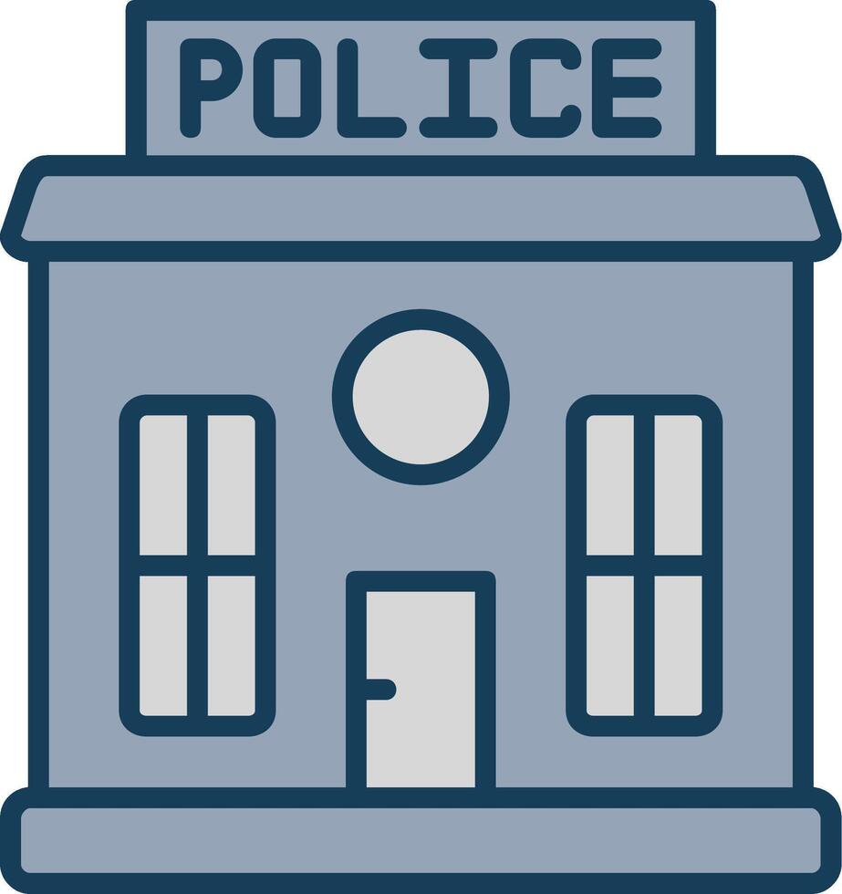 polizia stazione linea pieno grigio icona vettore