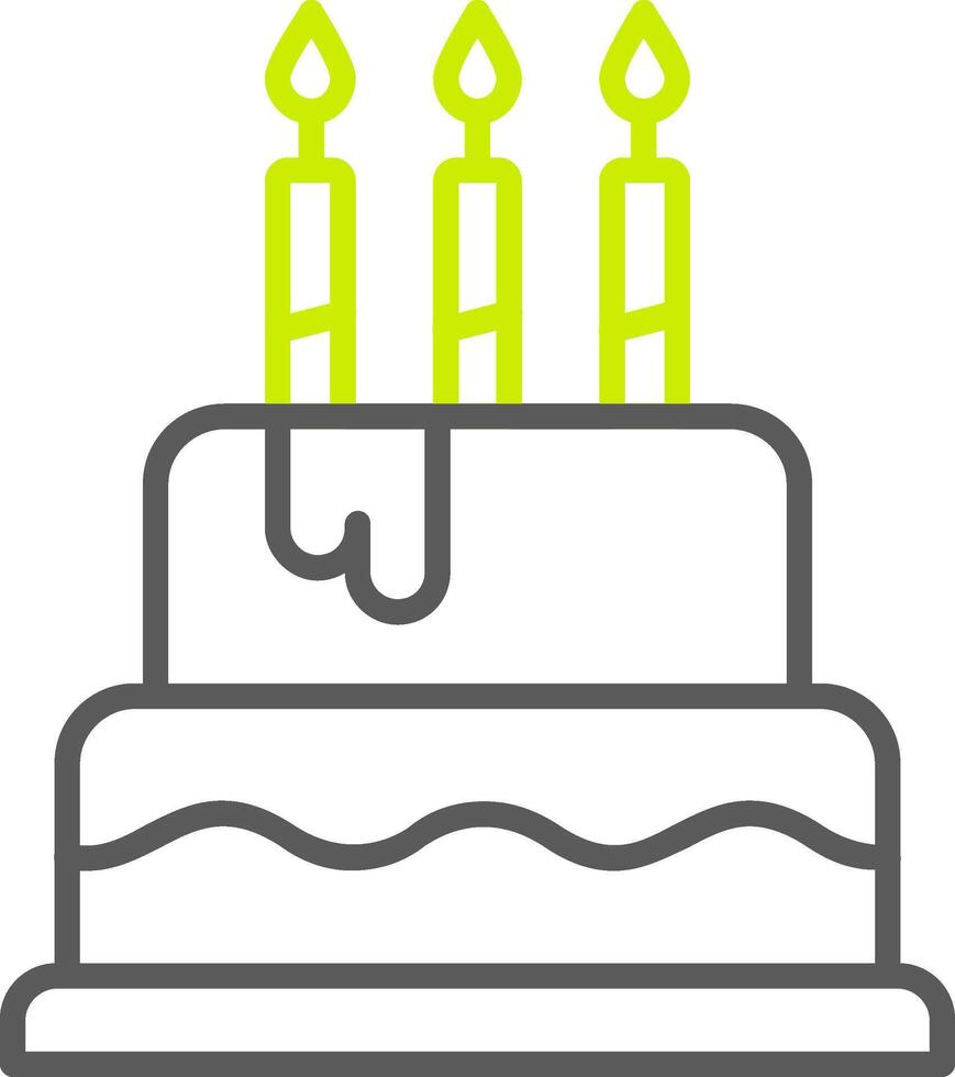 icona a due colori della linea della torta vettore