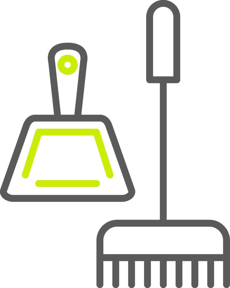 icona a due colori della linea della scopa vettore