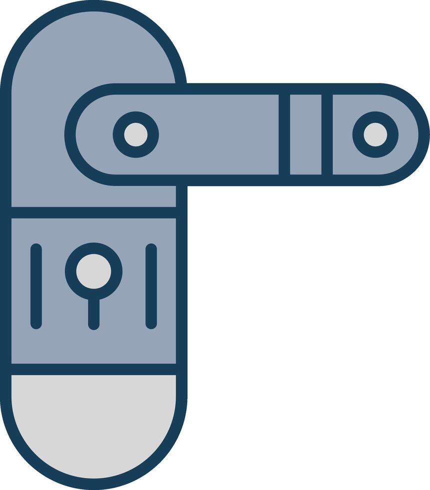 porta serratura linea pieno grigio icona vettore