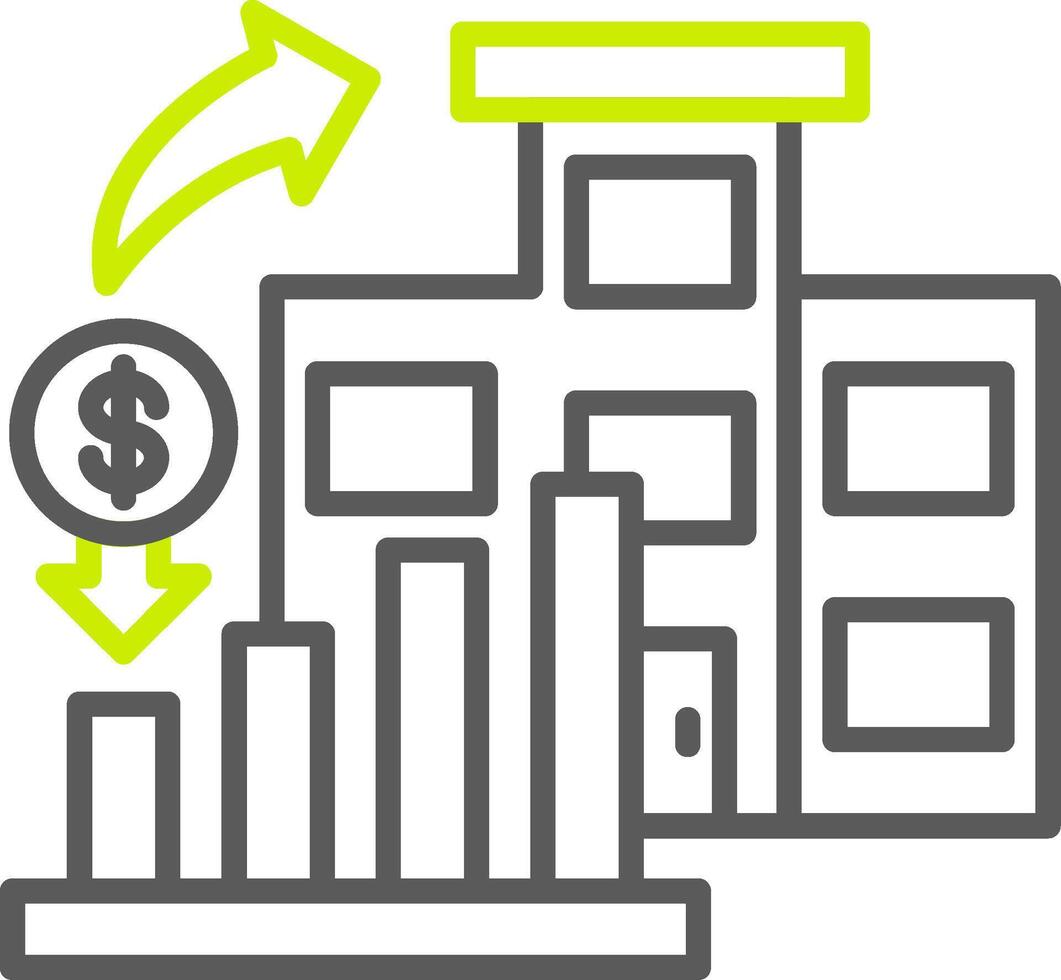 mercato investimento linea Due colore icona vettore