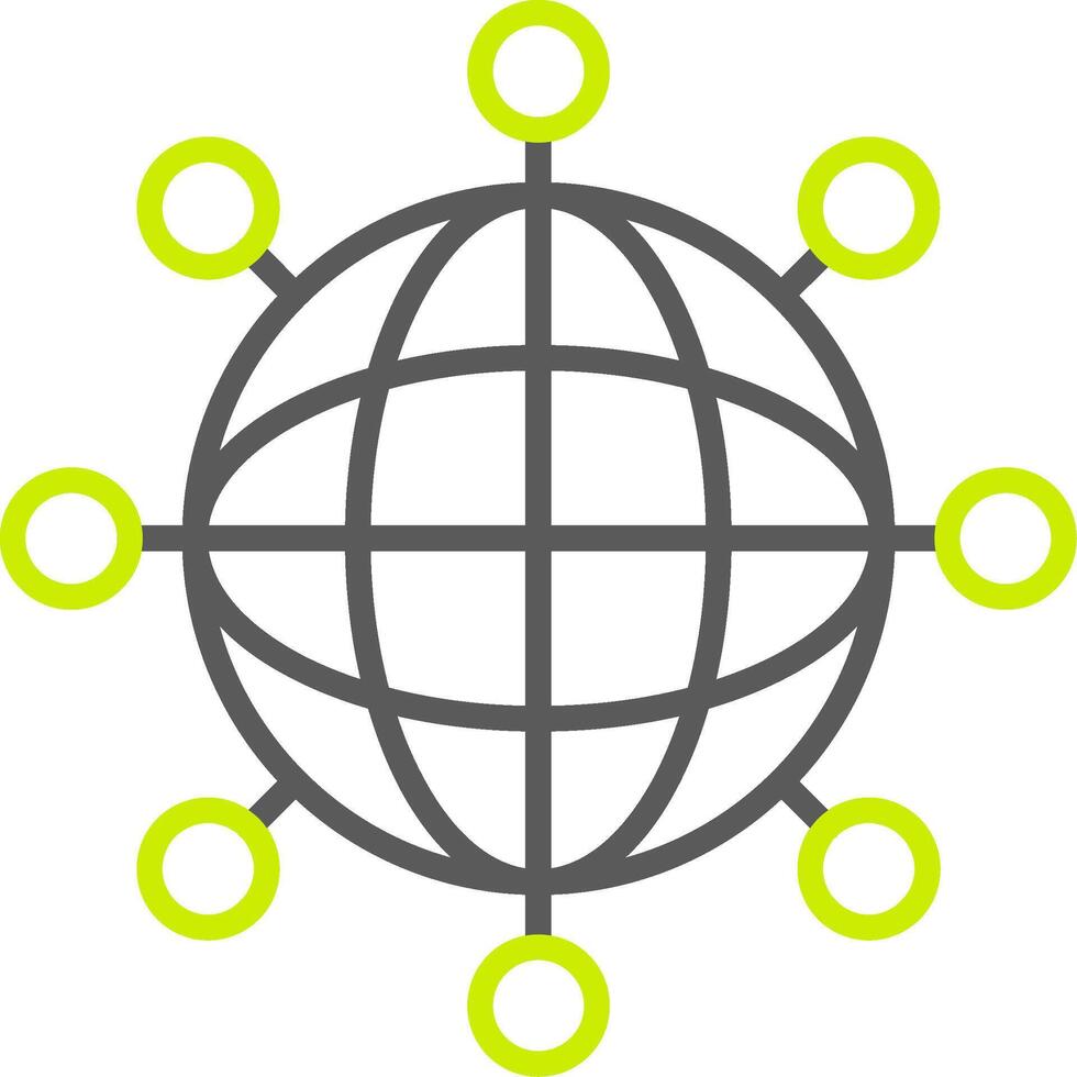 icona a due colori della linea internet vettore