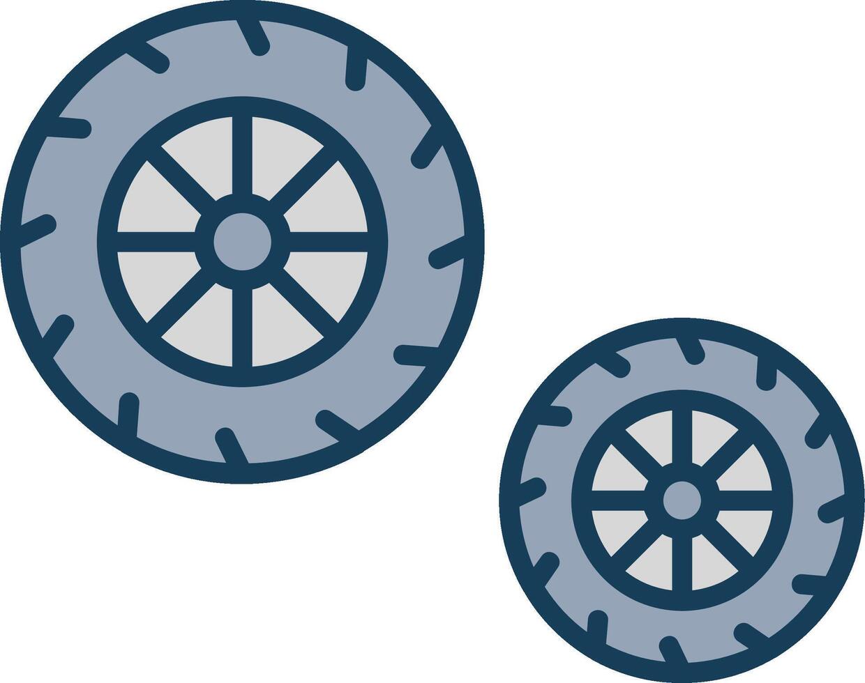 pneumatici linea pieno grigio icona vettore