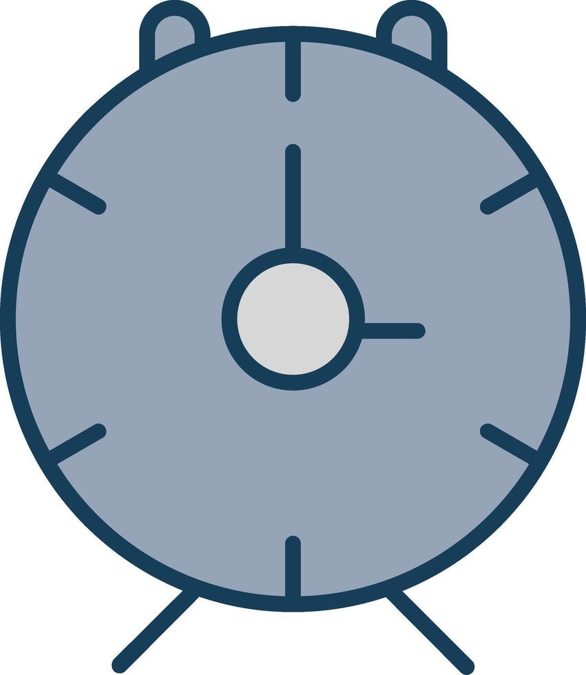 allarme orologio linea pieno grigio icona vettore