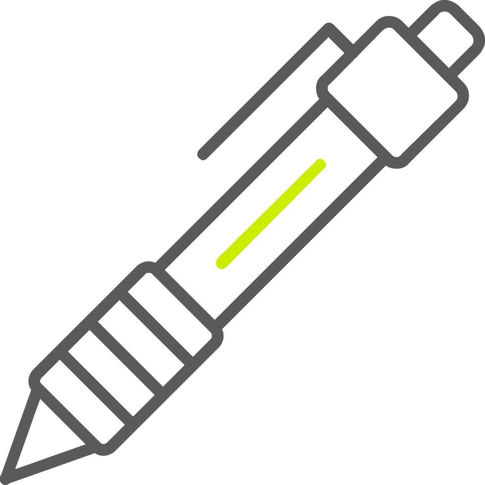 icona a due colori della linea della penna vettore