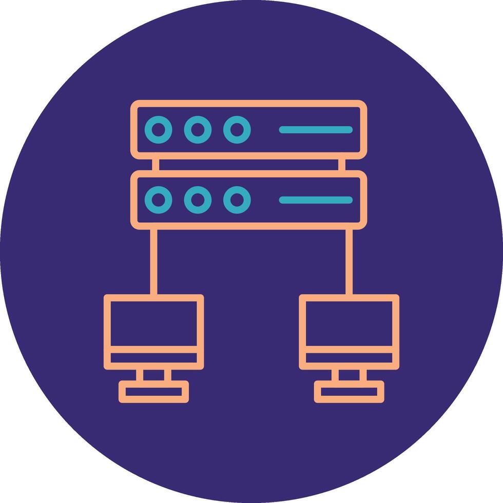 networking linea Due colore cerchio icona vettore