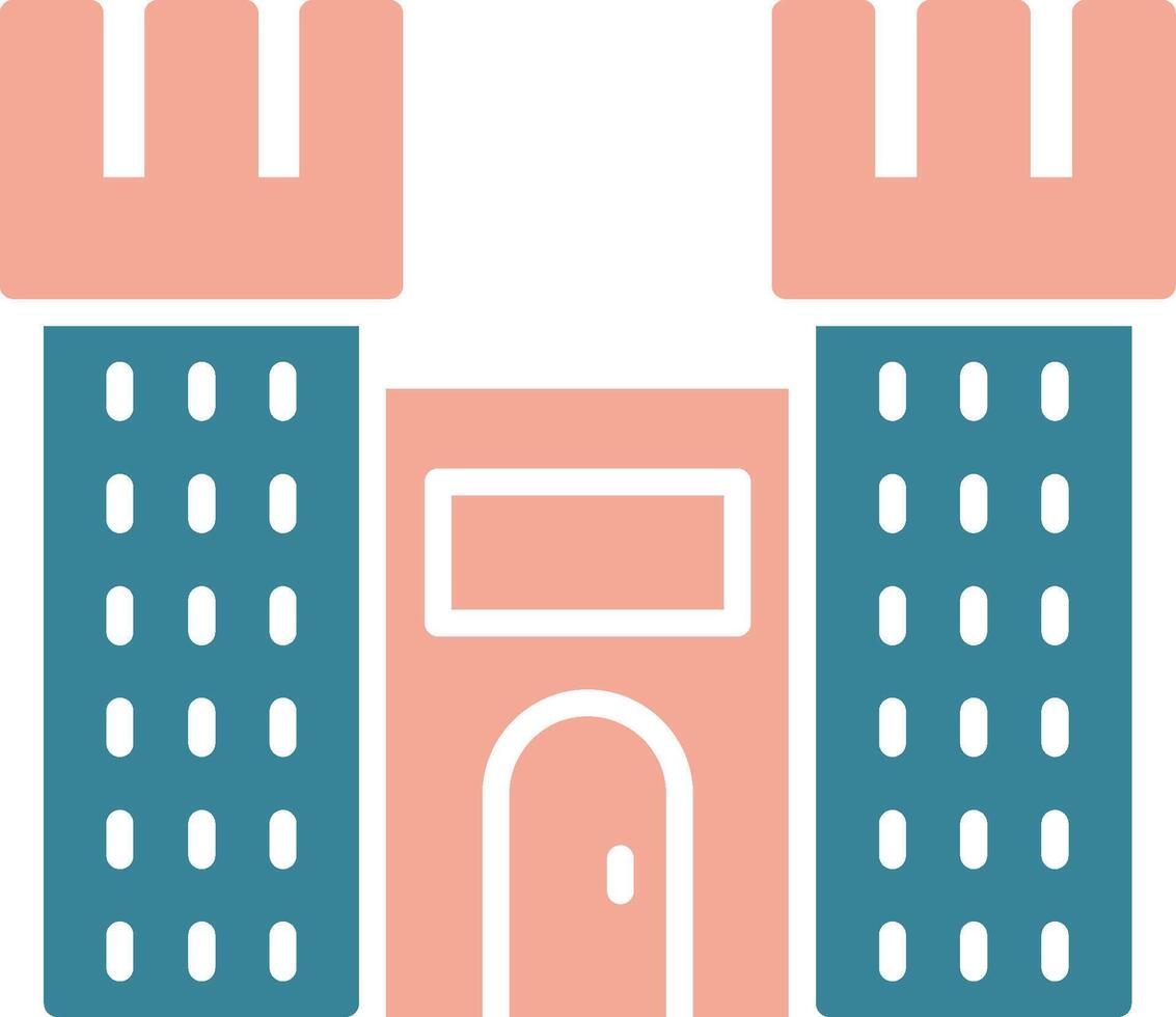 icona a due colori del glifo del castello vettore