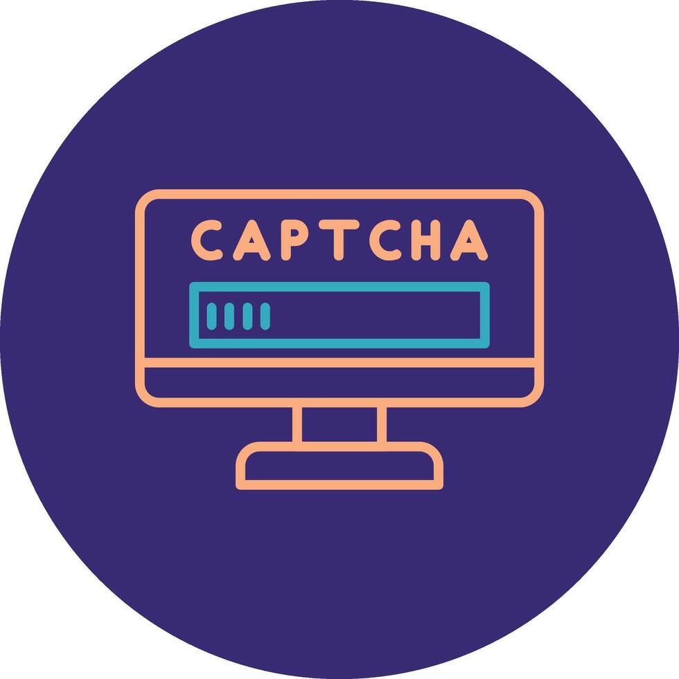 captcha linea Due colore cerchio icona vettore