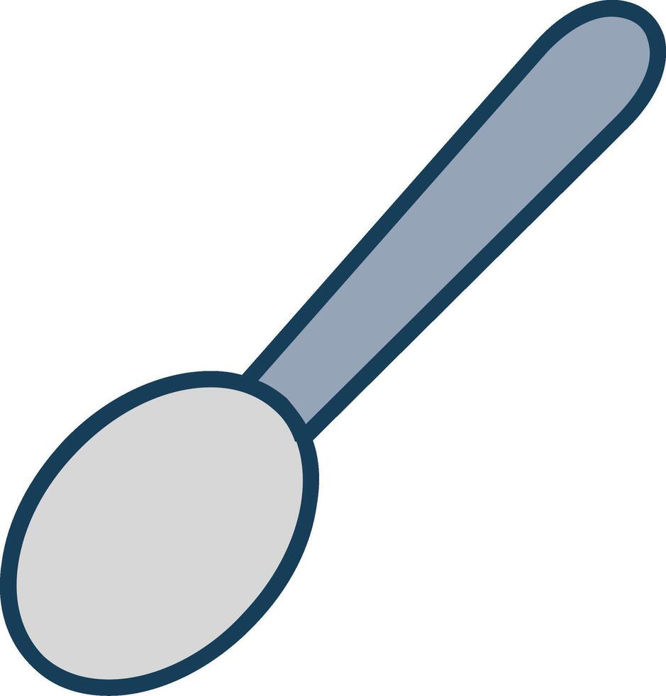 cucchiaio linea pieno grigio icona vettore