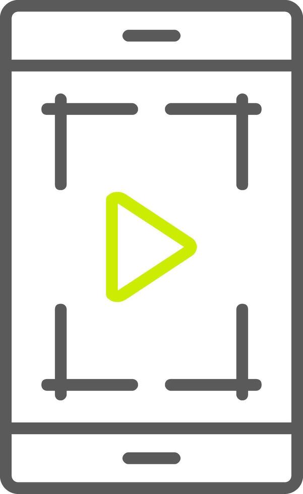 immagine dello schermo linea Due colore icona vettore