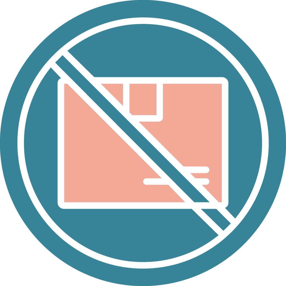 Proibito cartello glifo Due colore icona vettore
