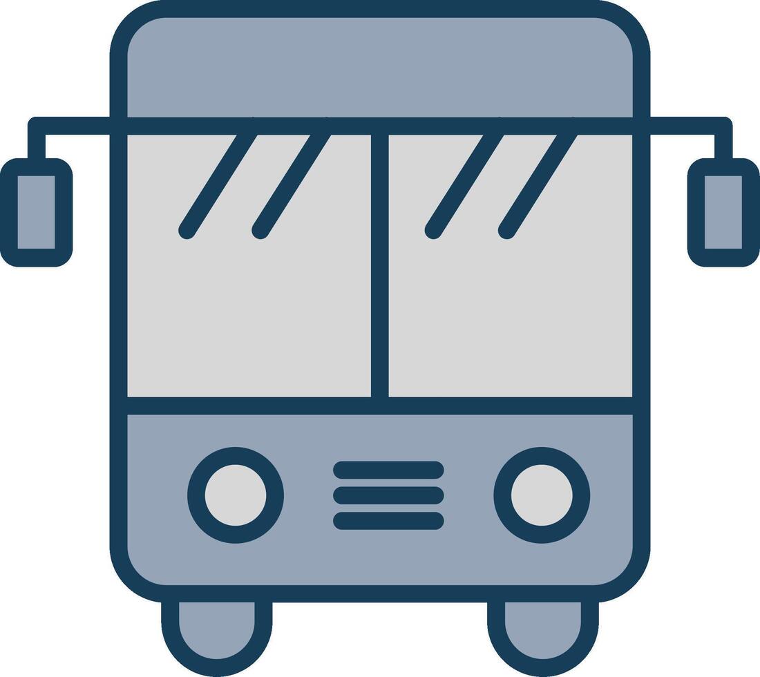autobus linea pieno grigio icona vettore