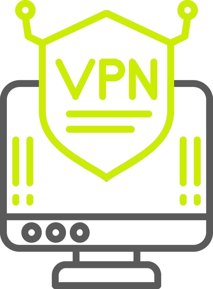 icona a due colori della linea vpn vettore