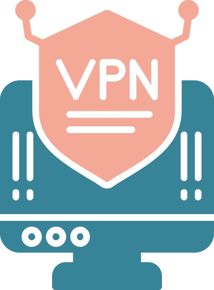icona a due colori del glifo vpn vettore