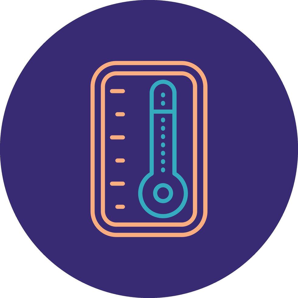 termometro linea Due colore cerchio icona vettore