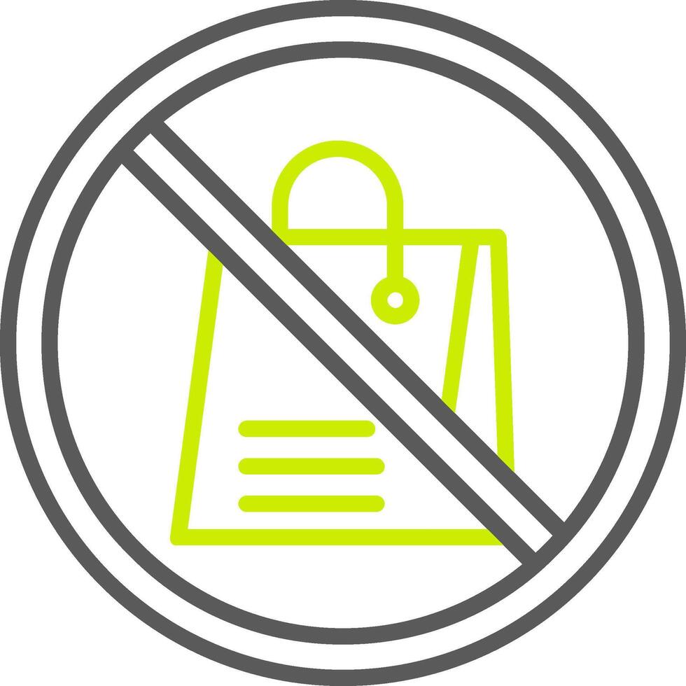 Proibito cartello linea Due colore icona vettore