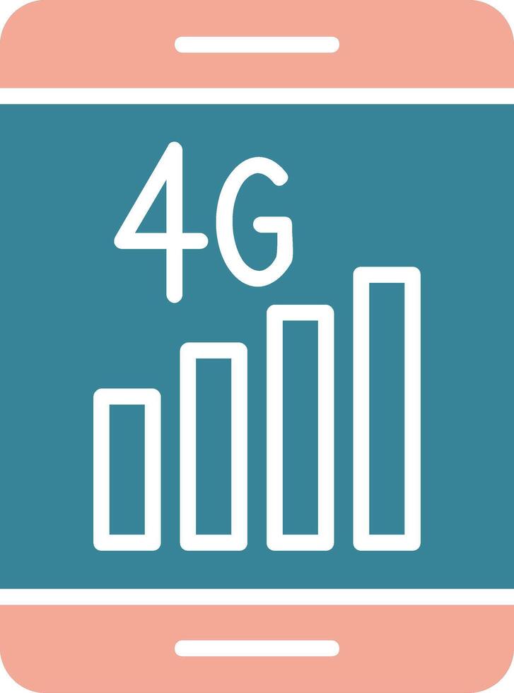 4g glifo Due colore icona vettore