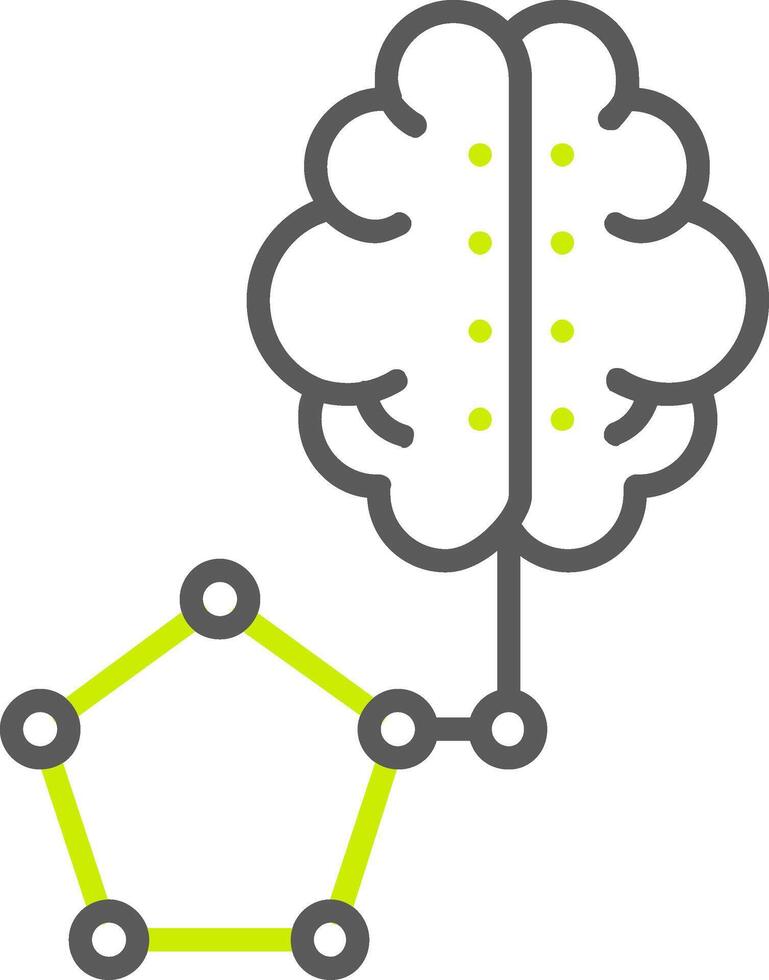 artificiale intelligenza linea Due colore icona vettore