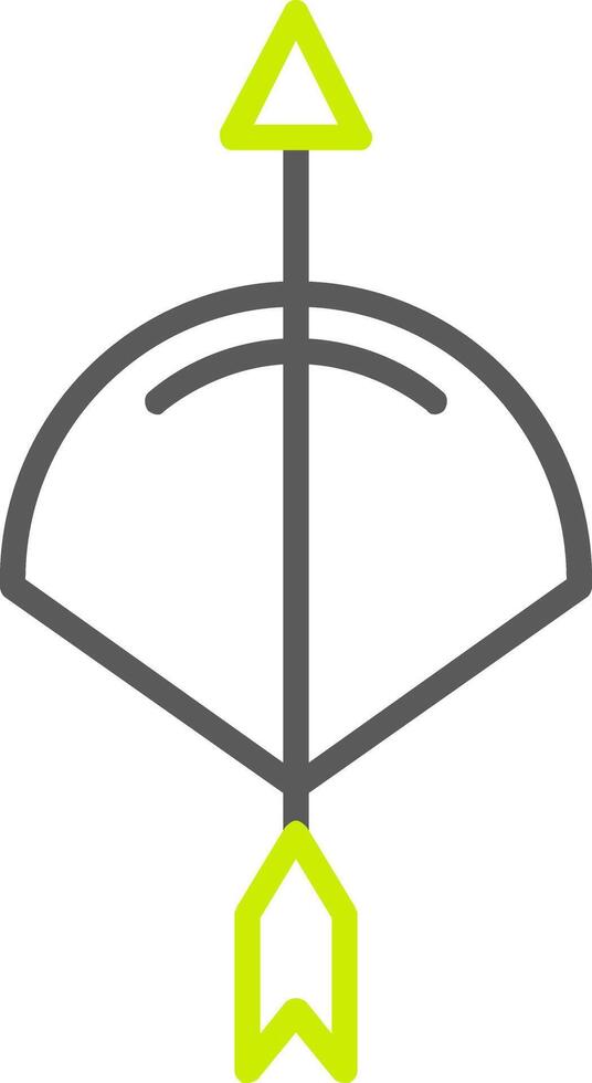 icona a due colori della linea di tiro con l'arco vettore