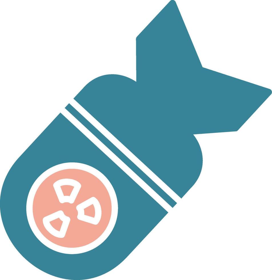 icona a due colori del glifo della bomba vettore