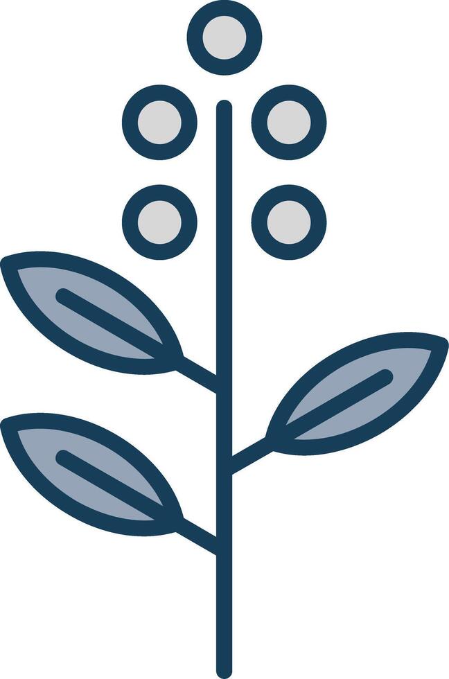 eucalipto linea pieno grigio icona vettore