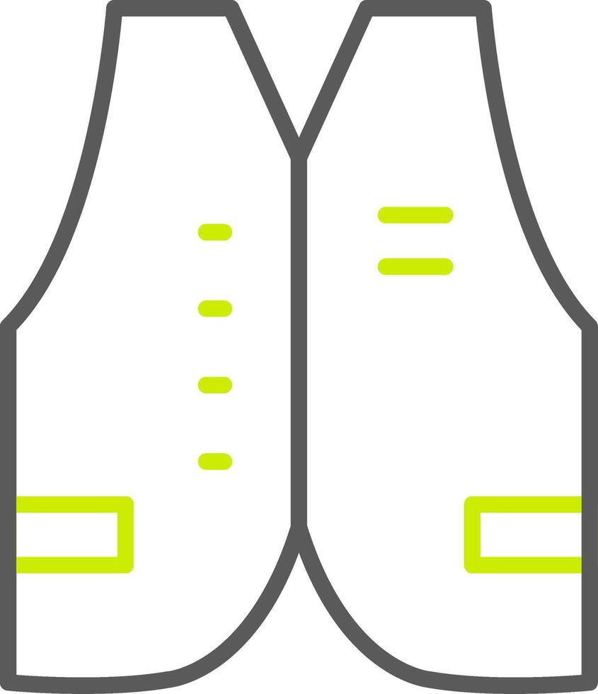 icona a due colori della linea del giubbotto vettore
