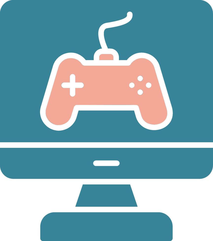 icona del glifo di gioco a due colori vettore