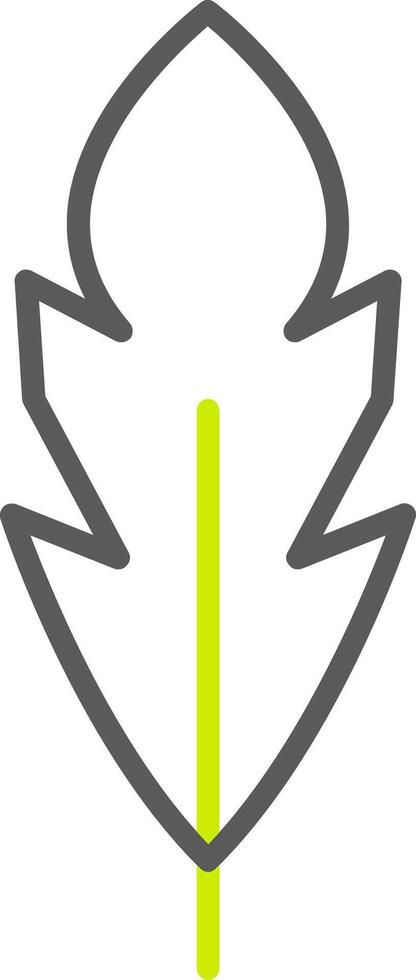 icona a due colori della linea di piume vettore