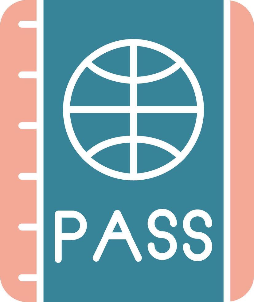 icona del glifo del passaporto a due colori vettore